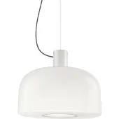 Flos Glas pendellampa Bellhop Glass S2, dimbar, Vitt / opal, Vardagsrum / matsal, Glas, Pendellampa