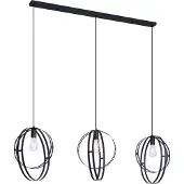 QAZQA Smart hanglamp zwart langwerpig 3-lichts incl. Wifi G95 - Indu