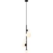 QAZQA Design Taklampa Svart med Frostat Glas 5-ljus - Vertical