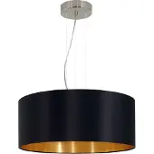 Eglo Hänglampa LECIO, dimbar, Svart, Vardagsrum / matsal, Textil / tyger / siden, Modern, Pendellampa