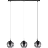 Eglo ARISCANI langbordspendel 3L i enkelt design i sort stål med sort-transparent glas, beregnet til 3 x E27 40W lyskildee, ekskl