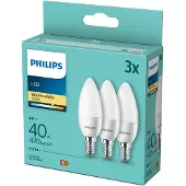 Philips Kronljus 40 W B35 E14 x3, 4,9 W, 40 W, E14, 470 LM, 15000 h, Varmvitt