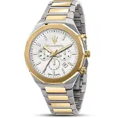 Maserati Stile 45 Mm Chro W/silver Dial Br Ss+yg Klocka