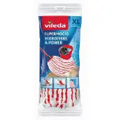Vileda Microfibre & Power, Mopphuvud, Röd, Vit, Fiber, 1 styck