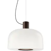 Flos Glas pendellampa Bellhop Glass S2, dimbar, Vitt / opal, Vardagsrum / matsal, Glas, Pendellampa
