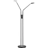 FISCHER&HONSEL GMBH LED golvlampa Dent, dimbar, Svart, Vardagsrum / matsal, Metall, Modern, LED-golvlampa