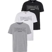Lonsdale T-shirt 'Beanley' grå / svart / vit