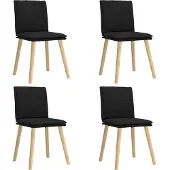 vidaXL Matstolar 4 st svart tyg