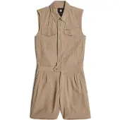 G-Star för kvinnor. D26009-D522-C626 Taupefärgad jumpsuit för sommaren (XS), Casual, Viskos, Ärmlös / Hängselbyxor