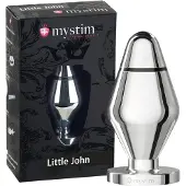 Mystim Little John - liten analplugg för elektrosex (silver)