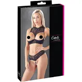 Cottelli Half-Cup Spets-BH Set - Svart - M - Svart