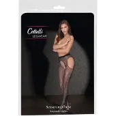 Cottelli Legwear - öppna glansiga strumpbyxor - svart S-L