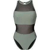Arena Baddräkt 'MESH PANEL VENT BACK' jade / svart