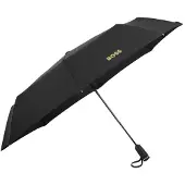 BOSS Monogram-canopy pocket umbrella in black and gold