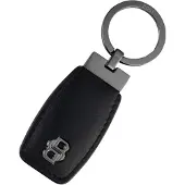 BOSS Leather key ring with gunmetal Double B monogram
