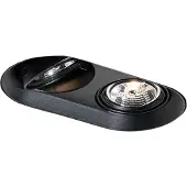 QAZQA Rund infälld spotlight svart GU10 70 mm 2-ljus - Hubs