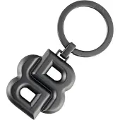 BOSS Key ring with matte-gunmetal Double B monogram