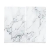 Zeller spisplattsskyddslock MARBLE vit glasplatta, hällskydd — 2 st.