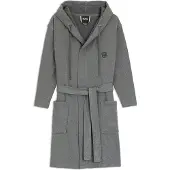 BOSS Hooded bathrobe in cotton jersey with Double B monogram