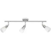 Brilliant Sofia takspotlight, järn/krom/vit, längd 57 cm, 3-ljus. Sofia, dimbar, Aluminium / grå / zink, Vardagsrum / matsal, Metall, Modern, Spotlight