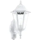 Eglo Utomhusvägglampa Navedo, vit, höjd 42 cm, metall, rörelsesensor Navedo, Vitt / opal, Aluminium / grå / zink, Antik, Utomhusvägglampa