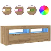 vidaXL TV-bänk med LED-lampor artisan ek 120x35x40 cm konstruerat trä