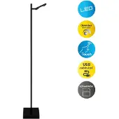 Näve LED golvlampa Lupa, dimbar, Svart, Vardagsrum / matsal, Metall, Modern, LED-golvlampa