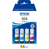 Epson Påfyllningsbläck 104 EcoTank Multipack Original Kombi-pack Svart, Cyan, Gul, Magenta C13T00P640