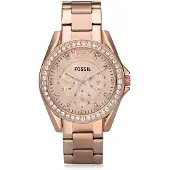 Fossil Riley Multifunction roséguldtonad ES2811 damklocka
