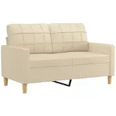 vidaXL 2-sitssoffa gräddvit 120 cm tyg