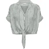 ONLY Blus 'ONLPAULA' grå / vit