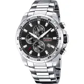 Festina Sport Kronograf Rostfritt Stål Svart Urtavla Kvarts F20463-4 100M Herrklocka svart