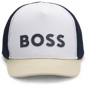 BOSS Kids' cap with colour-blocking and logo print