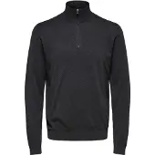 Selected HOMME blandad finstickad tröja SLHBERG antracit