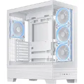 Asus A31 Plus - Mid tower - ATX - genomskinlig sidopanel (härdat glas) - ingen strömförsörjning (ATX) - vit - USB/ljud