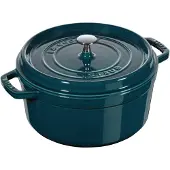 Staub LA COCOTTE gryta gjutjärn rund 5,25 l, blågrön ton