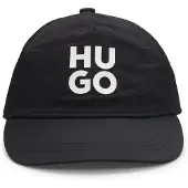 HUGO Kids' cap in crinkle fabric with stacked logo