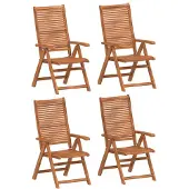 vidaXL Fällbara fåtöljer 4 st 56x72x107 cm Massivt trä akacia