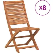 vidaXL Hopfällbara trädgårdsstolar 8 st 57x66x95 cm massiv akaciaträ
