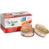 Schesir Chicken fillets with duck in broth - wet cat food - 6x50g