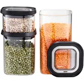 GEFU 12807, Ställ, Rektangulär, 1,4 l, Svart, Transparent, Glas, Plast, Silikon, Rostfritt stål, 115 mm