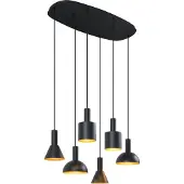 QAZQA Modern pendellampa svart 6-ljus - Biles