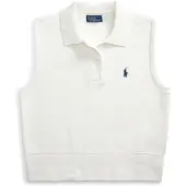 Ralph Lauren för kvinnor. 211970666001 Tidlös vit polotröja (XXL), Casual, Bomull, Ärmlös / Hängselbyxor