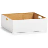 Zeller förvaringsbox i bambu, vit