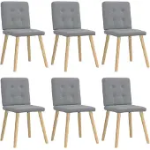 vidaXL Matstolar 6 st ljusgrå tyg