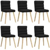 vidaXL Matstolar 6 st svart tyg