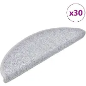 vidaXL Trappmattor 30 st 56x17x3 cm ljusgrå halvrunda