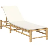 vidaXL Solsäng med dynor 55x199x30 cm bambu
