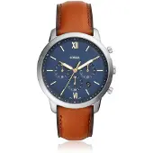 Fossil Neutra Chronograph Brun Läderklocka FS5453 blue