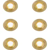 QAZQA Set med 6 moderna infällda spotlights guld runda IP44 - Xena